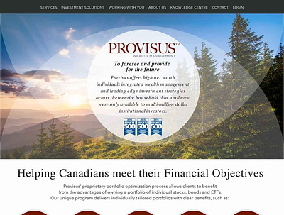 Web Design for Provisus ca