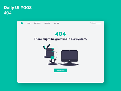 Daily UI #008 - 404 404 dailyui web web design website