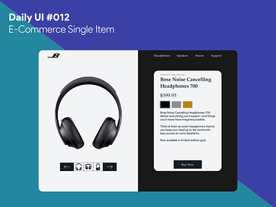 Daily UI #012 - E-Commerce Single Item bose dailyui ecommerce headphones shop web