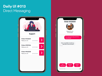 Daily UI #013 - Direct Messaging app dailyui direct instant messaging support