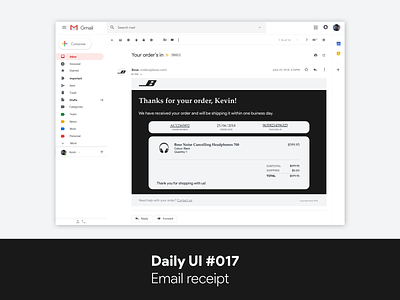 Daily UI #017 - Email receipt dailyui email email receipt receipt web