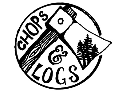 Chops & Logs axe handlettering lettering log lumberjack pine tree typography