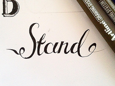Stand handlettering lettering stand typography