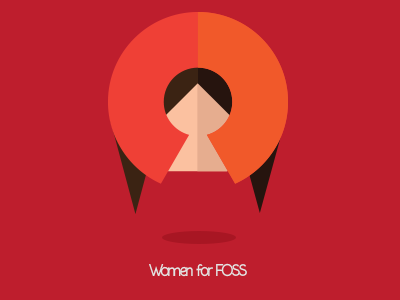 Women for FOSS illustration logo open source organization
