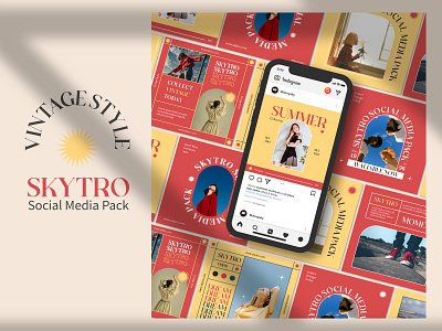 Skytro Social Media Pack graphic design instagram socialmedia vintage