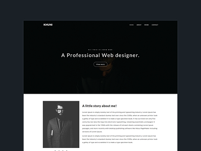 Khuni - Personal Portfolio Template creative cv design designer freelancer html minimal one page personal portfolio programmer responsive vcard web
