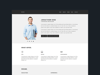 Hero - Onepage Personal Portfolio