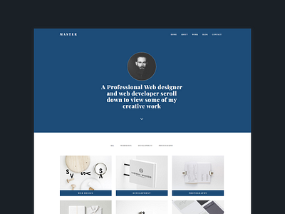 Master - Personal Portfolio Template creative creativepersonal cv designer freelancer html minimal one page personal portfolio programmer responsive vcard