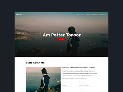 Tonson - Personal Portfolio Template creative creativepersonal cv designer freelancer html minimal one page personal portfolio programmer responsive vcard