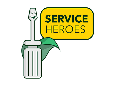 Service Heroes flat hero heroes logo screwdriver service vector