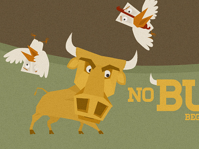 No Bull bull bullying chickens horns