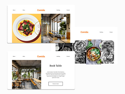 Comida- Vegan Cafe Website Design animation branding graphic design landing page logo typography ui websitedesign