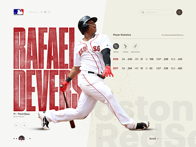 Boston Redsox - Rafael Devers design typography ui web web design website