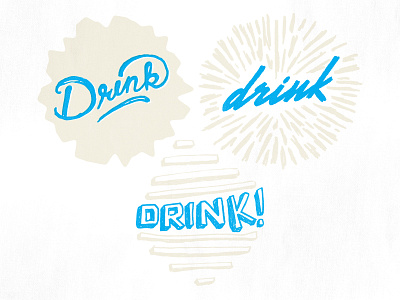 Drink drink drink! blue coasters drink gold type