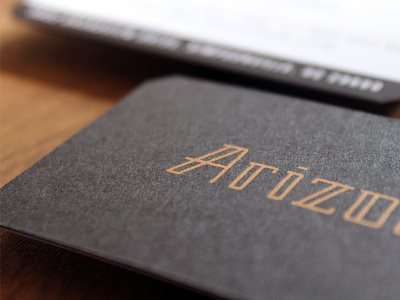Arizona Biz Cards business card collateral copper custom duplex logotype typography