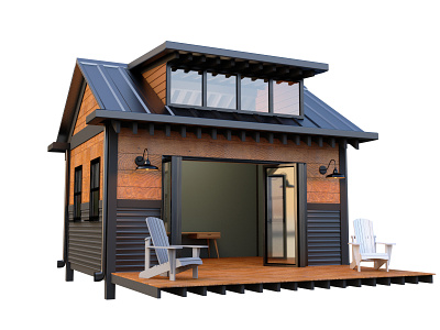 The Shed Shed™ 3d architecture blender building design metal office shed wood