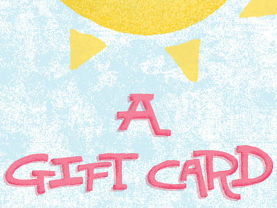 Gift Card Shower family girl pink typography
