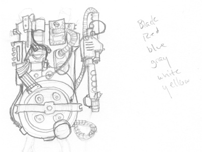 doh ray... ghostbusters proton pack sketch