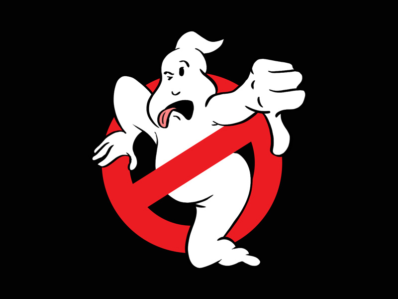 Busted gross ew hollywood movies illustration hell no no ghost thumbs down boo logo ghostbusters