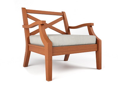 Teak Chair 3ds archviz furniture max modeling render rendering vray