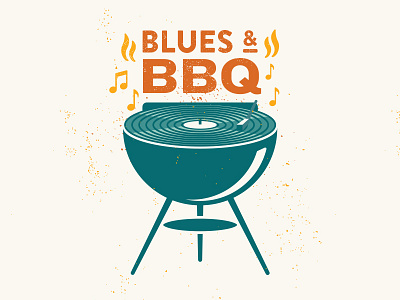 Blues & BBQ Graphic bbq blues flame grill record-player