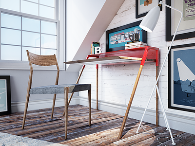 Home Office 3ds max archviz furniture modeling render rendering vray