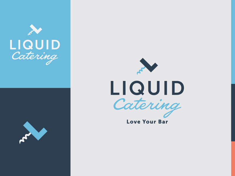 Final LC Mark catering blue bartending service corkscrew logo bar liquid