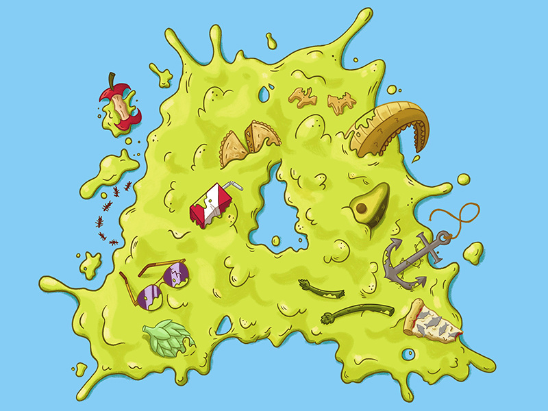 The Ralphabet™ illustration a nasty gross vomit puke type lettering