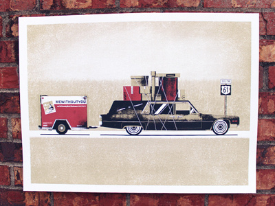 mewithoutYou Print cargo color halftone hearse poster printing uhaul