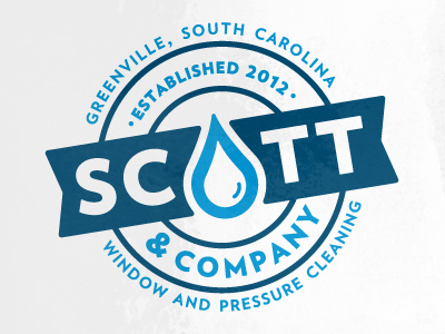 Scott & Co. Badge circle cleaning drop est water