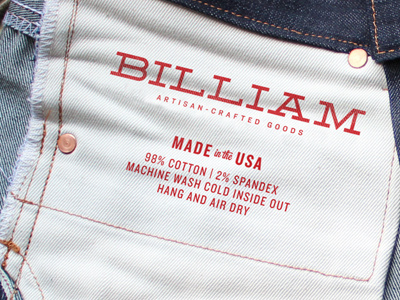 Billiam Pocket canvas jeans losttype printing