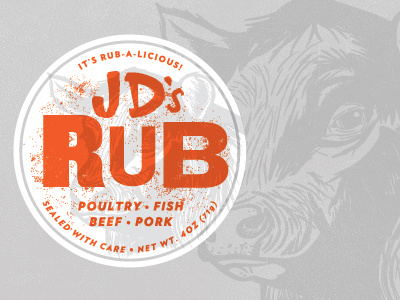 Moooo-re Labels bbq cow illustration label rub