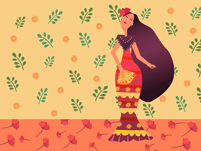 Mexican lady design flat illustration lady mexican vector