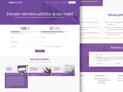 MiniPeniaze loan microsite money peniaze purple simple web