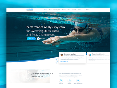 Kistler analysis blue kistler microsite performance swimming system webdesign