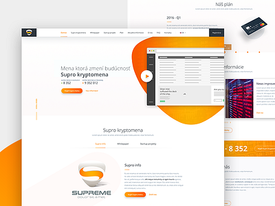 Supro - Cryptocurrency cryptocurrency currrency kryptomena orange supro web webdesign website yellow