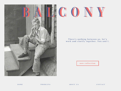Balcony branding design minimal typography ui web website