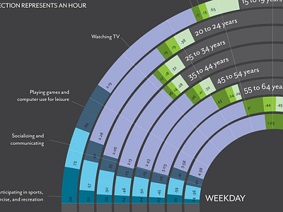 Time Spent in Leisure - Infographic art school infographic information design pratt lesiure pratt institute time