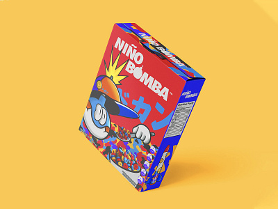 Niño Bomba apparel bomb branding branding and identity branding design cereal cereal box design el salvador illustration kids logo loops packaging packaging design
