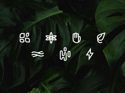 Sustainability Icon-set architecture branding design branding designer eco friendly ecofriendly ecology el salvador green grid hand iconography icons leaf sustainability symbol symbols