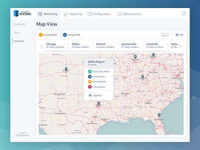 Opsense Product Map Navigation Exploration enterprise software map map navigation