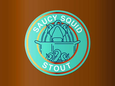 Saucy Squid adobe beer design prompts illustrator label saucy squid stout
