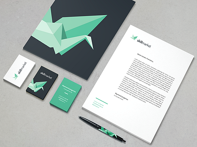Branding Skillmarket branding businesscard concept corporate branding green huisstijl illustrating logo origami paper pen print
