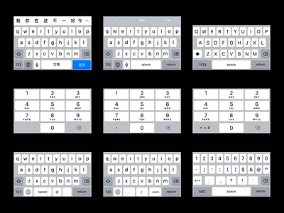 iOS12-keyboards-alltpye-sketch-download download ios ios12 keyboards sketch type uikit ux