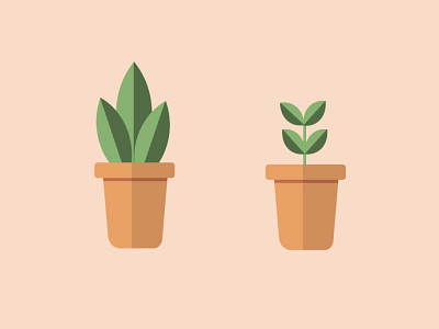 Potted plants art illustrator design