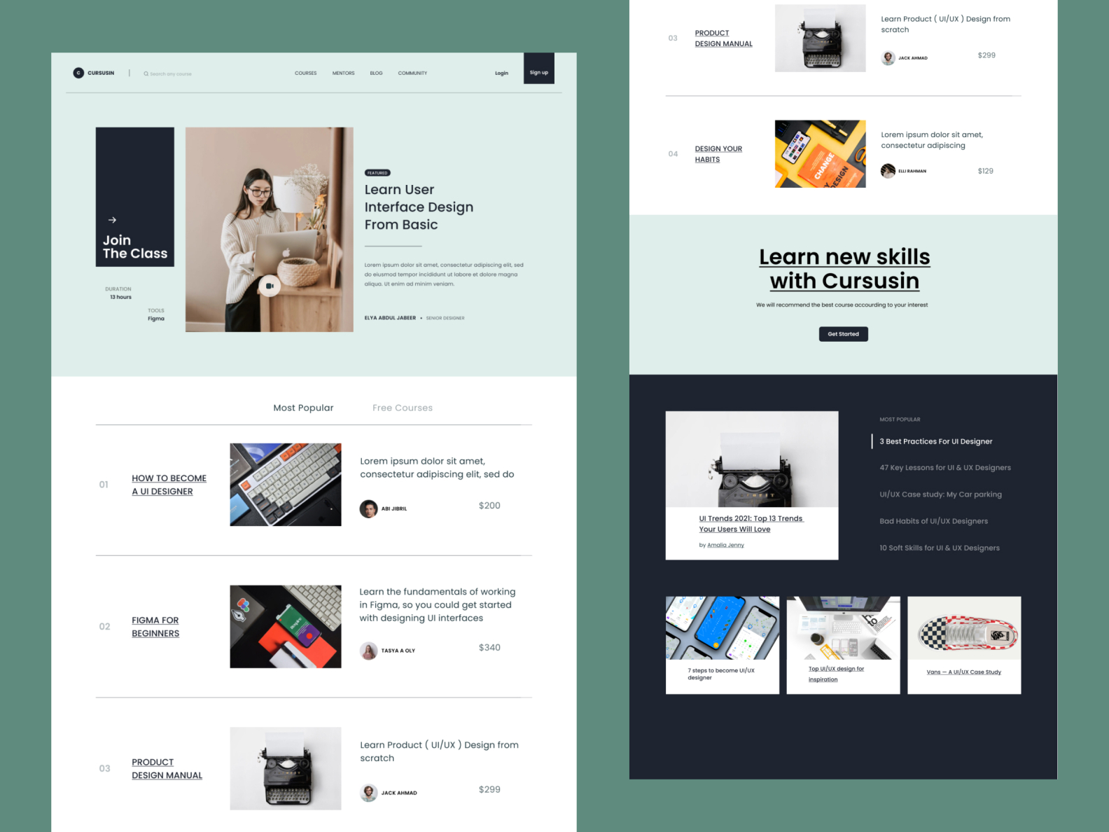 UI design course home page by Baraas Ahmad on Dribbble