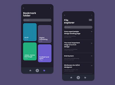 #exploration - Bookmark folder manager mobileapps ui uidesign
