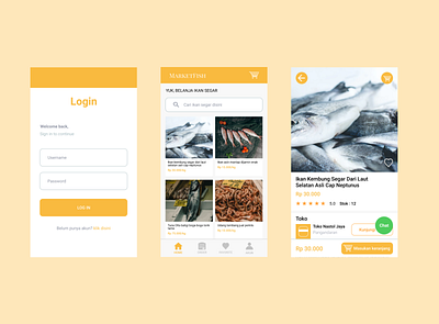 MarketFish - eCommerce design explore fish fish market market mobile mobile app design mobile design mobile ui orange ui