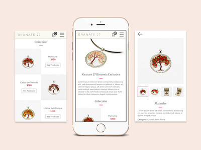 Granate ecommerce jewelry online store web design website