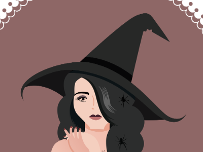 Pinup witch 5 halloween hat pinup girl witch